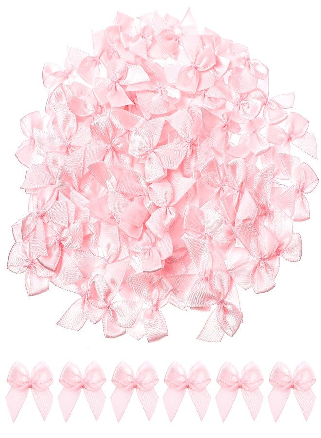 Ymapinc 100Pcs Pink Ribbon Small Bows for Crafts - 1 inch Little Tiny Fabric Bows for Crafts DIY Wedding Birthday Invitation Decor Gift Wrapping Pink Theme Party Decoration and Sewing on Cloth - Image 1